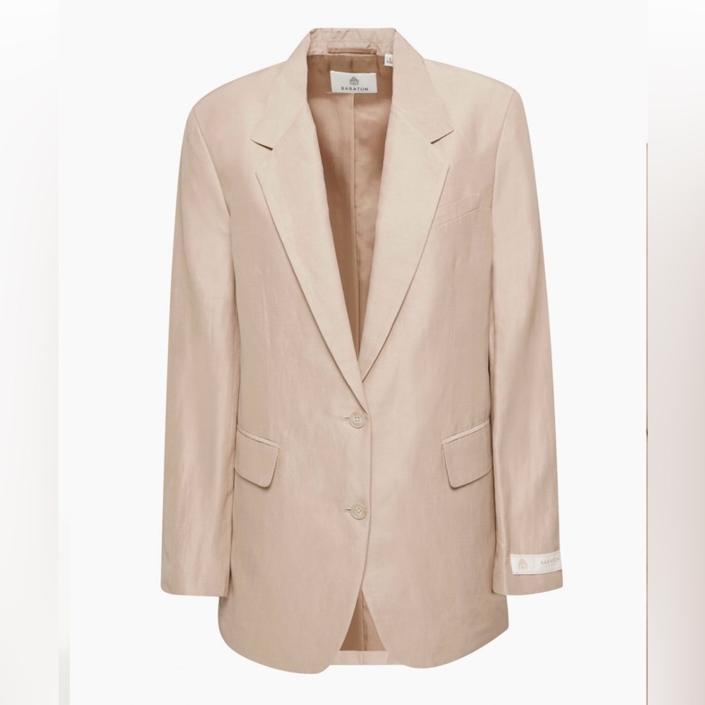 Agency Linen Blazer Kasha Taupe Size XXS - Picture 2 of 6